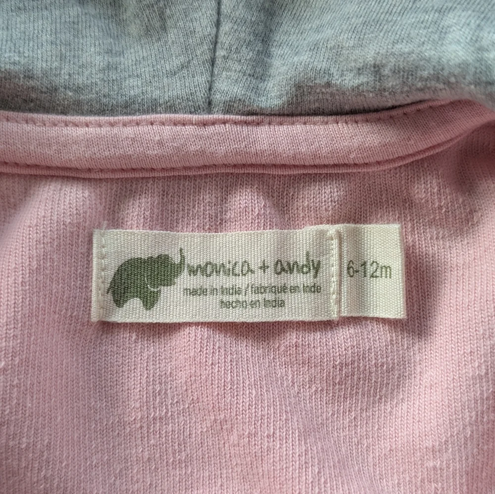 Monica + Andy Pink Swan Terry Sleeveless Hooded Baby Outfit Set Size 6-12 Months